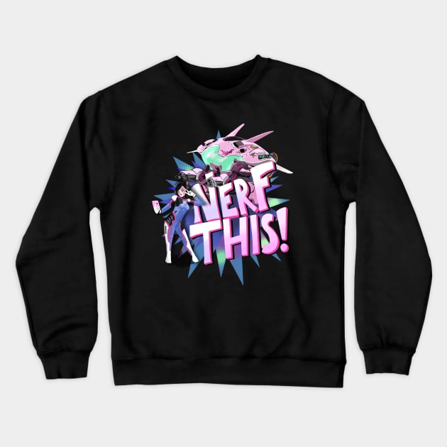 Nerf This - Overwatch DVA Crewneck Sweatshirt by pamcaseyart